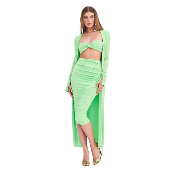 Ser.O.Ya Two Piece Julia Set Top and Skirt Lime Green Size XS NWT - Picture 8 of 8